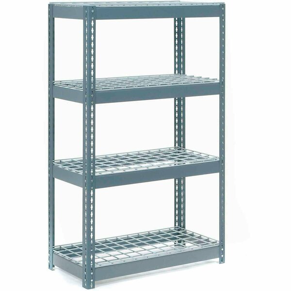 Global Industrial 4 Shelf, Extra HD Boltless Shelving, Starter, 36inW x 24inD x 72inH, Wire Deck B2297198